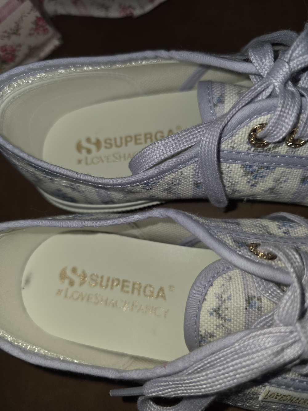 Superga Love Shack Fancy Lavender Floral Sneakers NWT - Picture 3 of 7